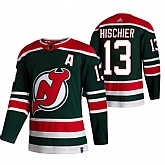 New Jersey Devils 13 Nico Hischier Green Adidas 2020-21 Reverse Retro Alternate Jersey Dzhi,baseball caps,new era cap wholesale,wholesale hats